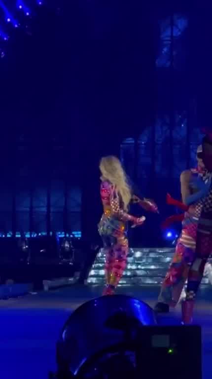 While performing 'Break My Soul’ in Houston Night 1