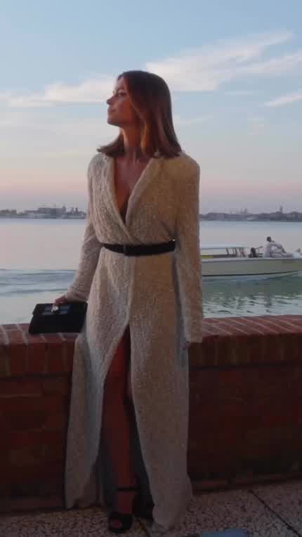 Jenna getting ready for an Armani event at the Venice film festival