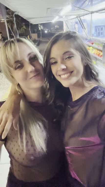 My bestie and I got dared to order tacos from the food truck wearing sheer tops! We of course accepted!