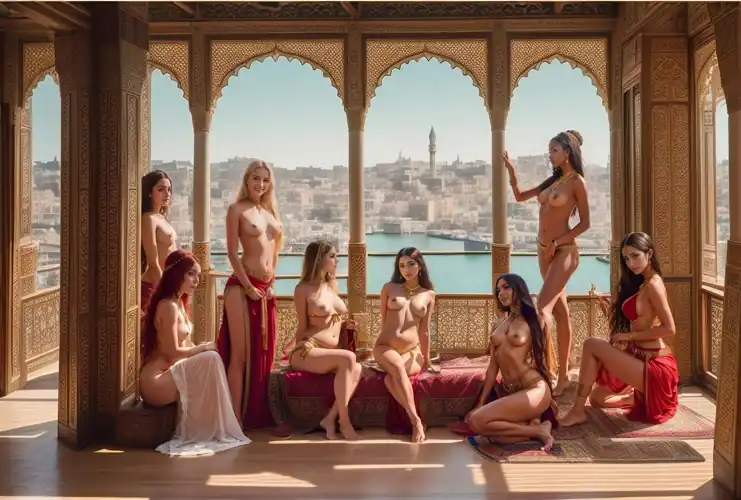 Harem Lounging on a Portside Balcony (aea4pc)