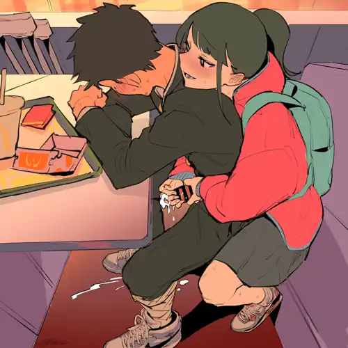 Taking care of her good boy