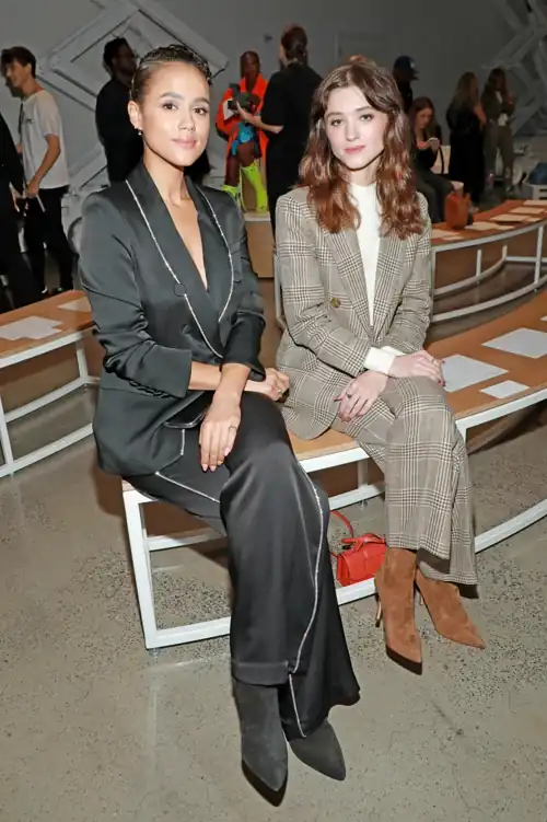 With Natalia Dyer at the Veronica Beard fashion show during September 2022 New York Fashion Week