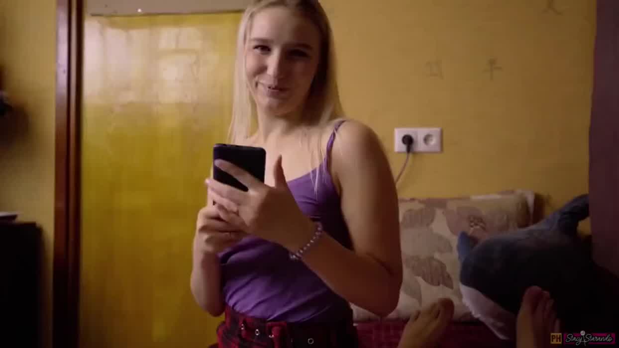 Braces Blonde Gets a Creampie
