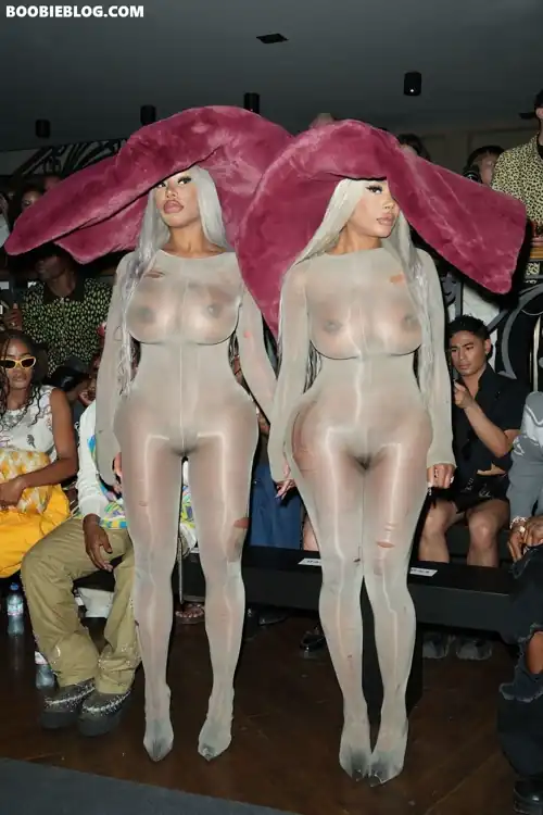 Clermont Twins Showing Boobs at Paris Fashion Week!