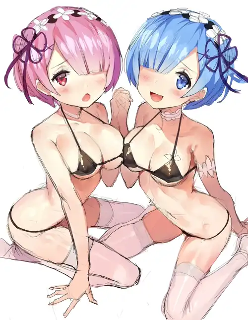 Rem And Ram Bikini Maids ( Gaou) [Re:Zero]
