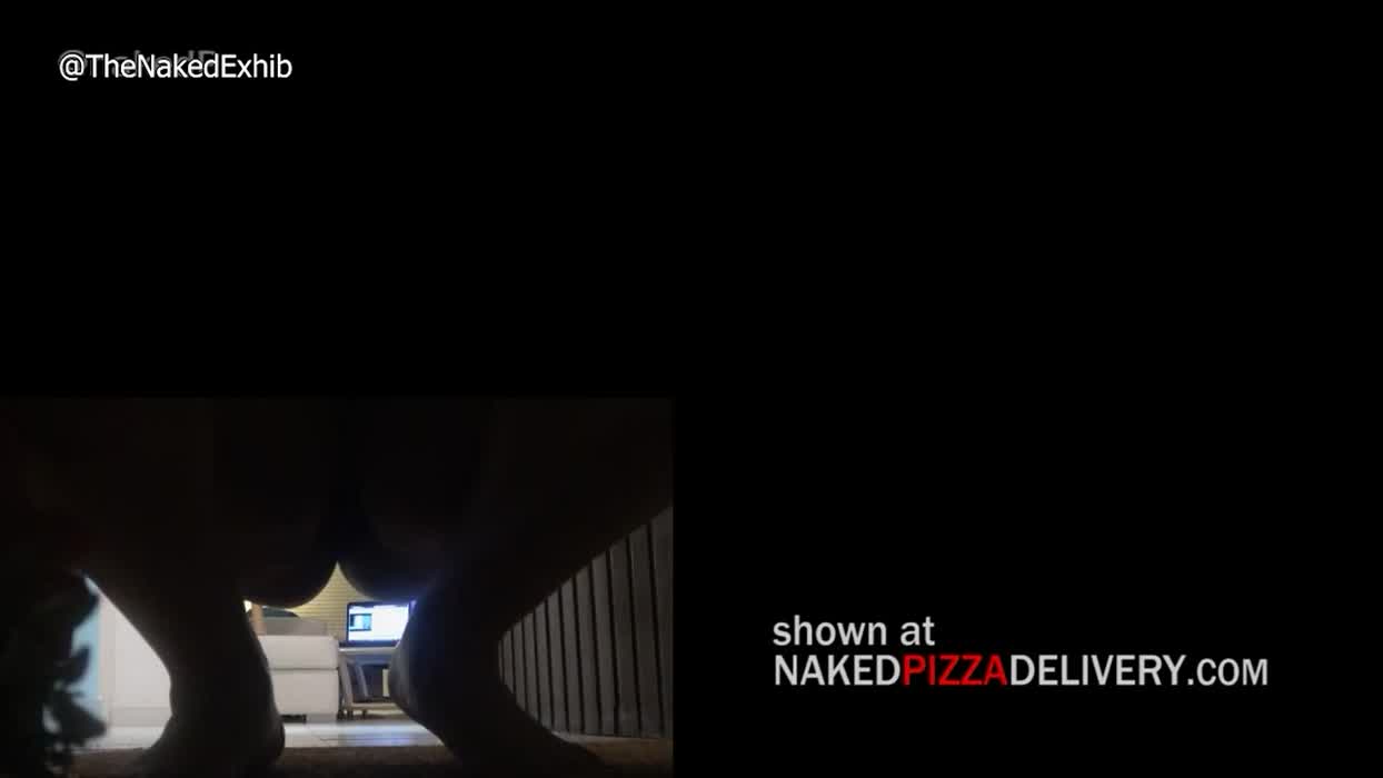 Riding Dildo as the Delivery Guy Shows Up