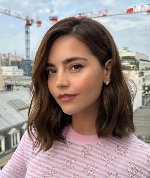 Jenna Coleman at the Chanel fashion show in Paris