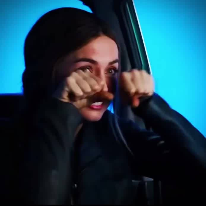 Ana being silly on the set of ghosted 