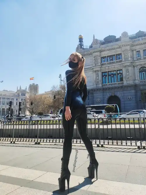 Wearing my latex catsuit in public ✨