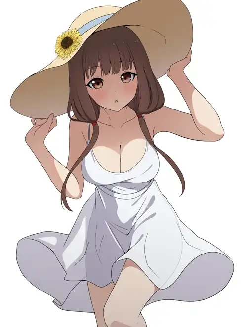 Miko in white dress by Coro Fae