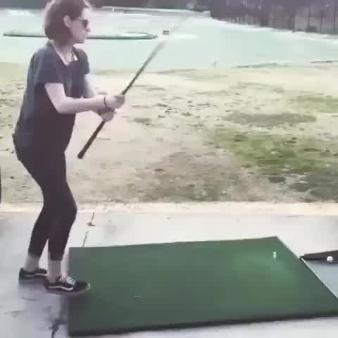 Gold trickshot at the driving range from a friends instagram story.
