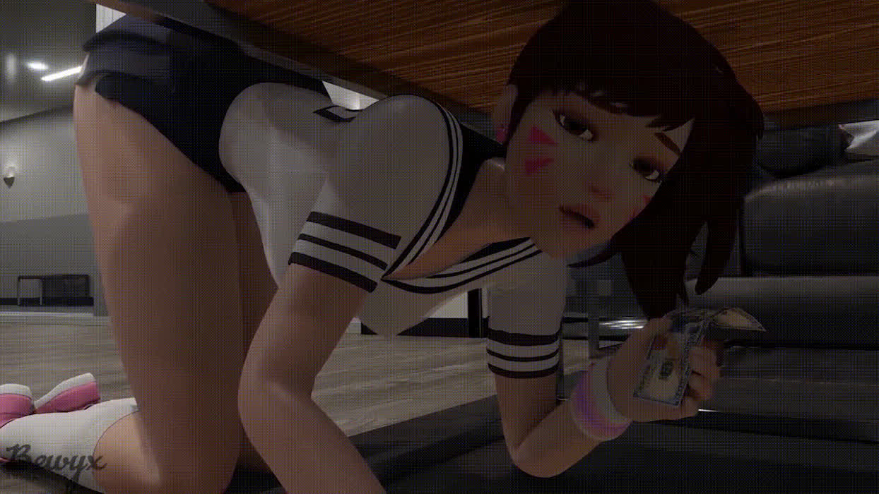 D.va stuck under the table (Bewyx) [Overwatch]