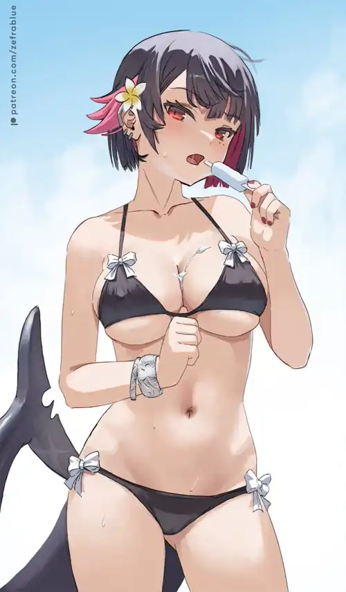Having a popsicle 