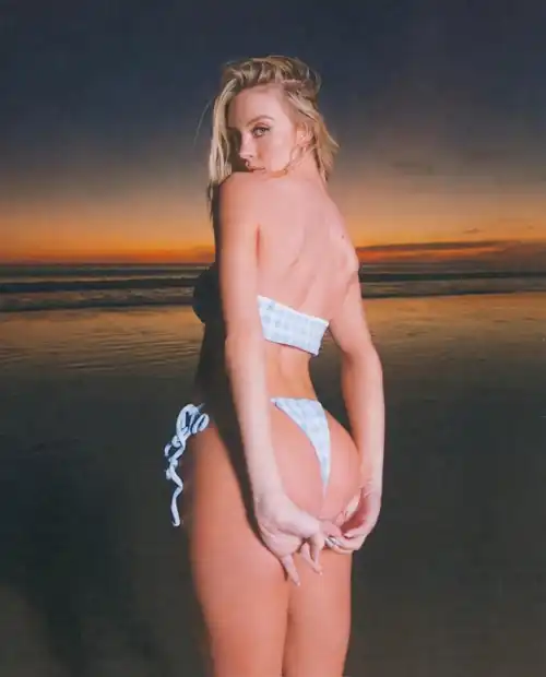 Beachy vibes in blue bikini