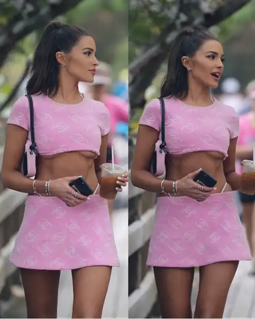 In pink