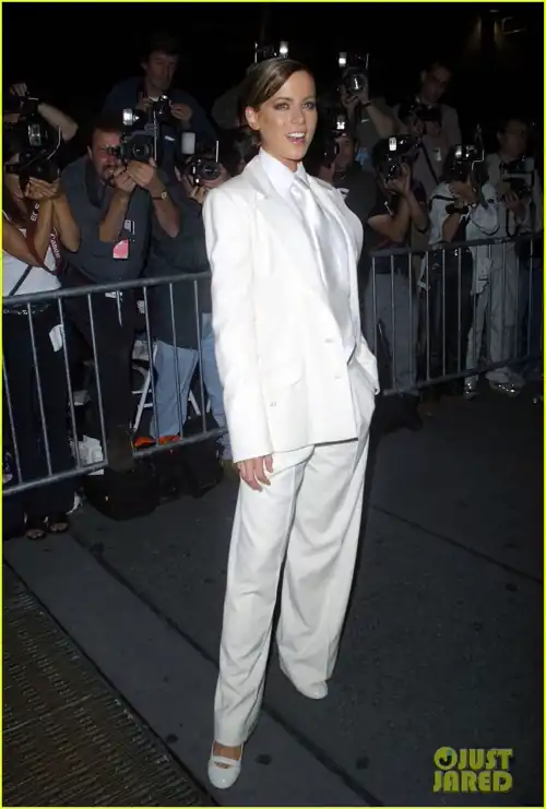 Upvote love for Kate Beckinsale for this suit she wore at the movie premiere of Serendipity, Beckinsale said rapist Harvey Weinstein called her a “cunt” for looking “like a lesbian” when she wore this suit.....So Fuck Off Harvey Weinstein and rot in hell!!!