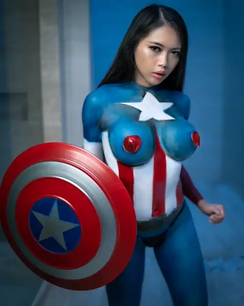 Captain America body paint by me