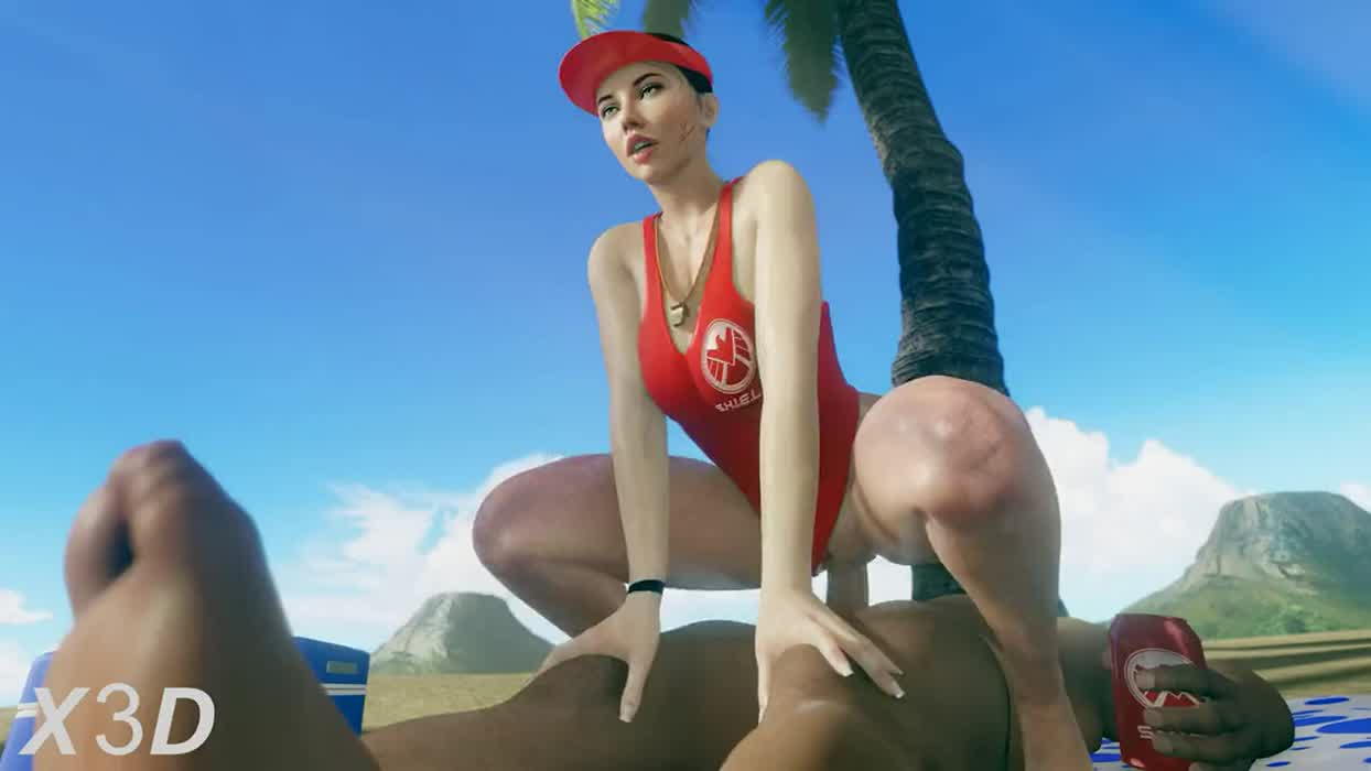 Black Widow at the beach (X3D)