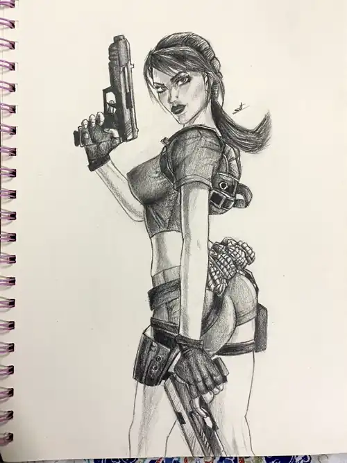 I drew Lara from tombraider legend again.