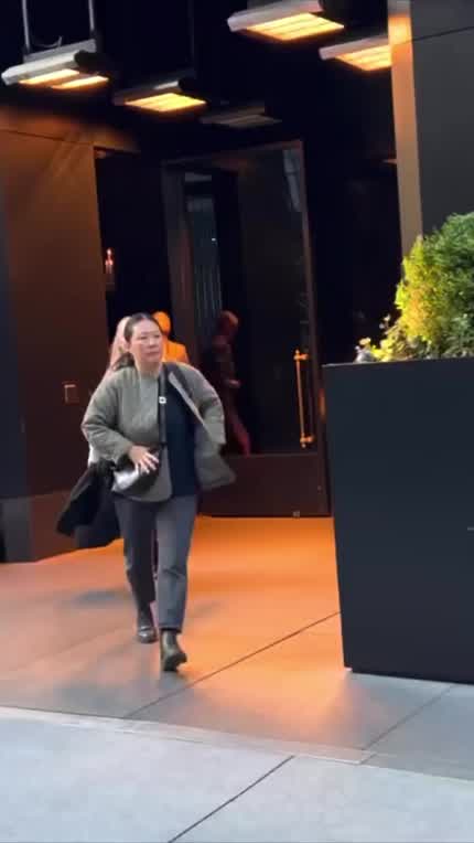 Leaving a hotel in New York City, November 2023
