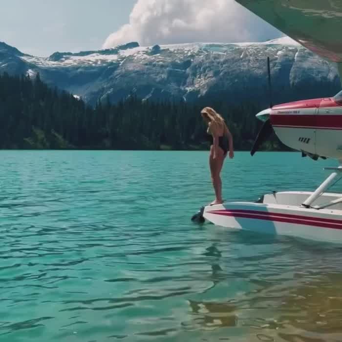 Peyton taking a swim