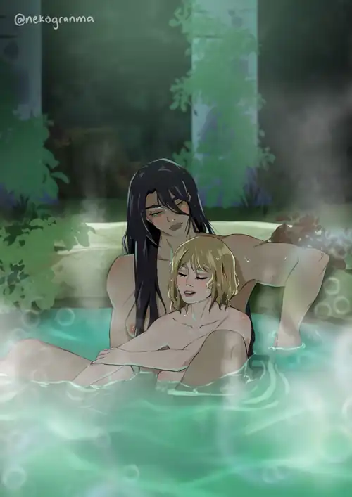 This is how they be in the hot springs, can't change my mind (Melinoe x Nemesis) [Hades II]