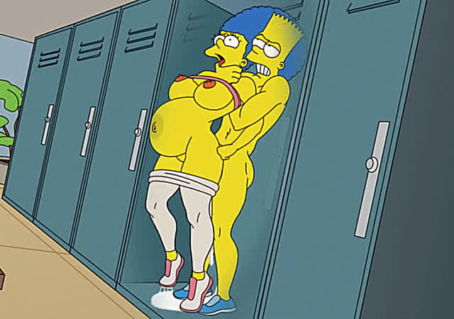 Marge Simpson and Bart inside locker [NSTAT]