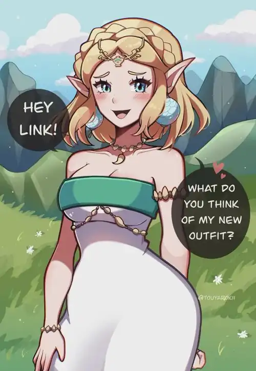"Hey Link! What do you think of my new outfit?" (by Touyarokii)