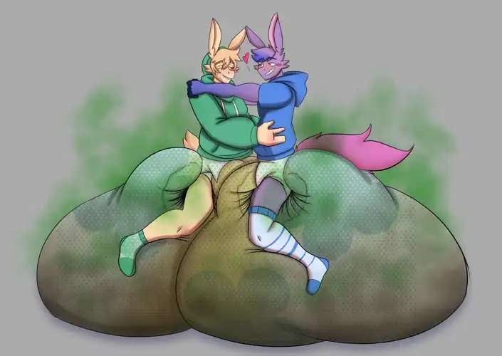 Messy boys make the best of friends (by DiaperfurL)