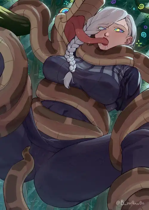 Another happy victim of/for Kaa's pleasure 🥴 (not OC - artist: @B_m4ns0n)