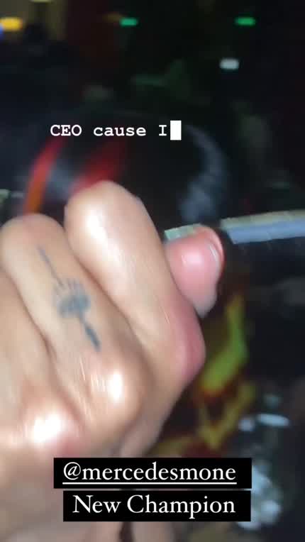 Mercedes partying after Double or Nothing and Ospreay doing her dance. 