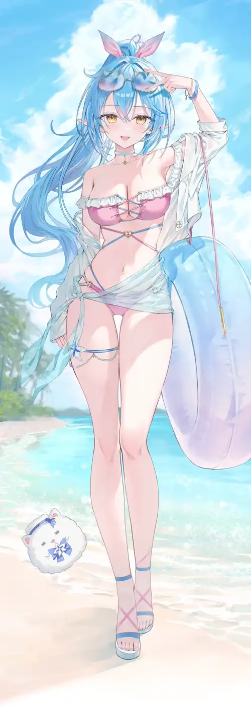 Yukihana Lamy in frilled bikini and sunglasses (rin7914) [Hololive]