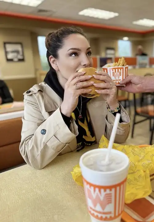 Enjoying a Burger