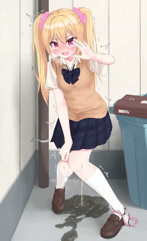 You see her peeing in the alleyway