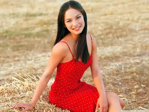 Cute in red dress