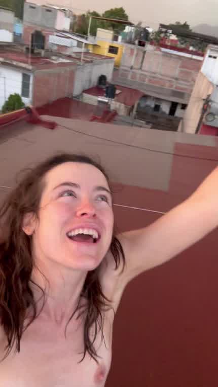 Playing in the Rain at my Roof!