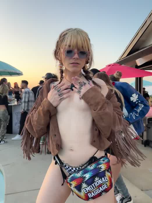 Had to pull my lil titties out