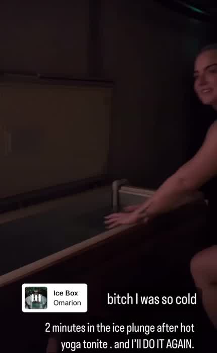 Inside a ice plunge | IG story December 2023