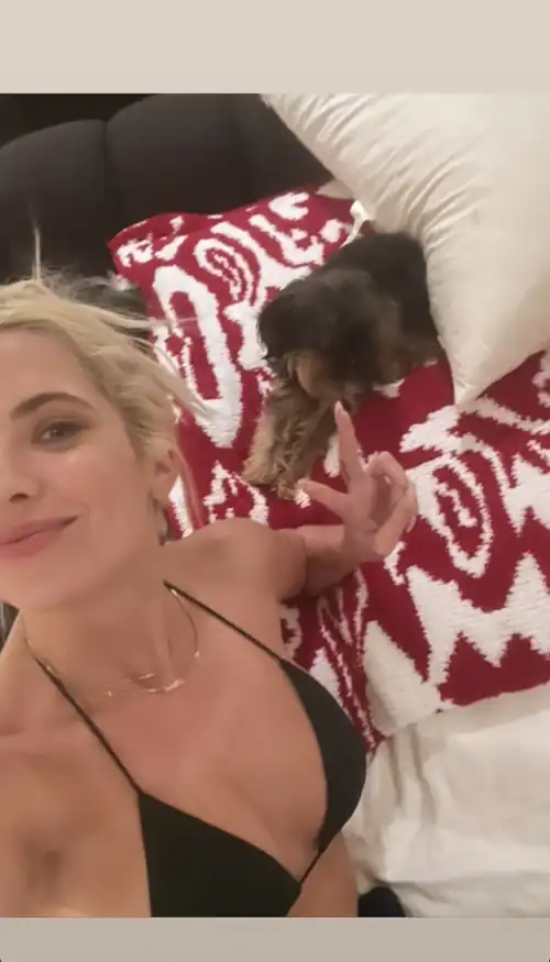 Selfie with her dog (July 2023)