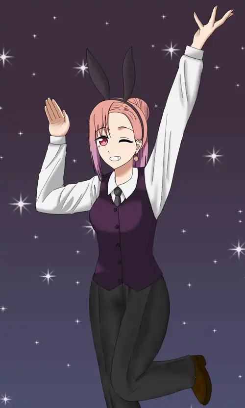 I drew this Tsubame-senpai with bunny ears :0
