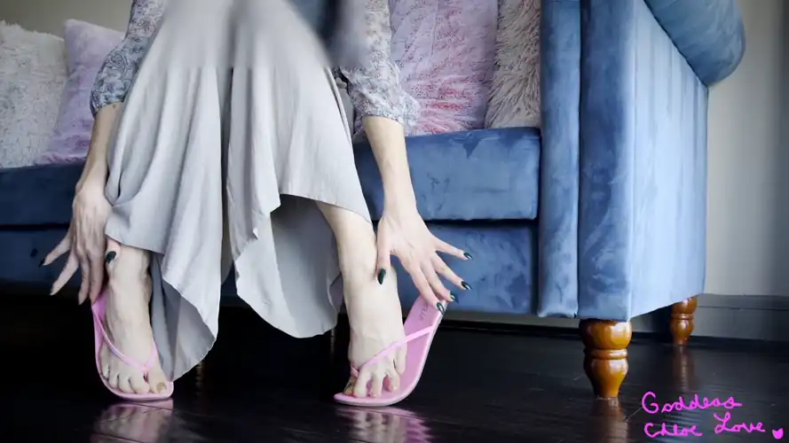 pink flip flops