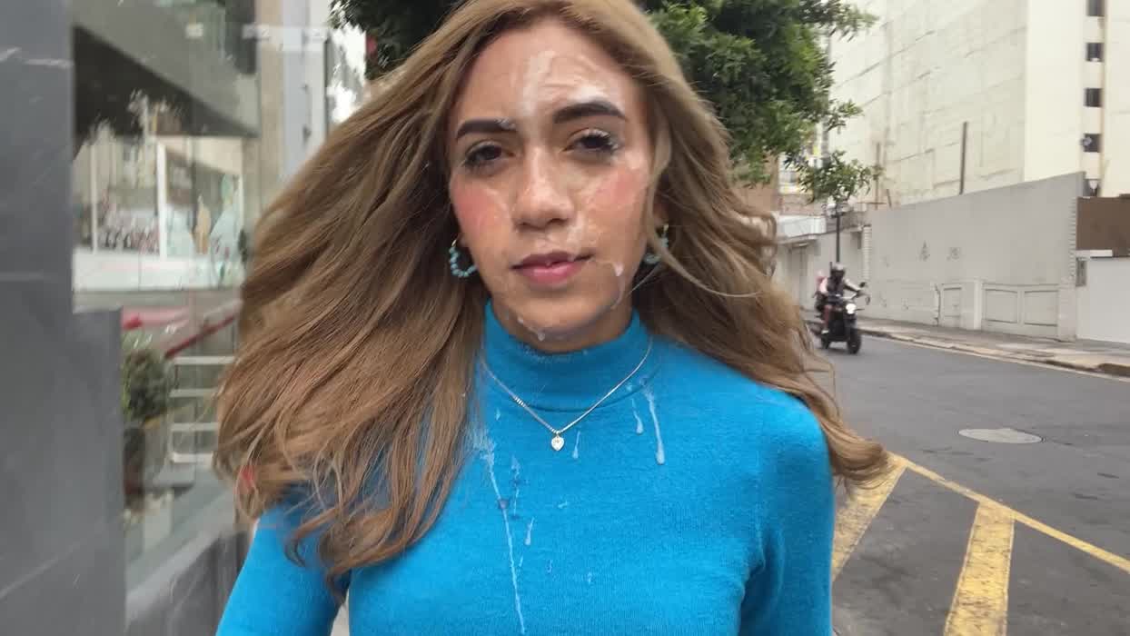 The wind feels great in my hair, and against the cum on my face 🥰