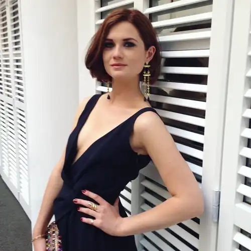 Lovely low cut blue dress