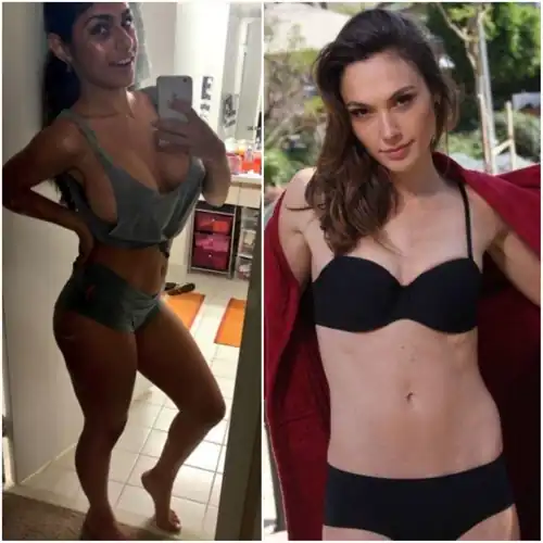 Imagine Mia Khalifa vs Gal Gadot, in a rough strapon sex fight. Who's winning and hate fucking the other in thier ass,  and how hard? 