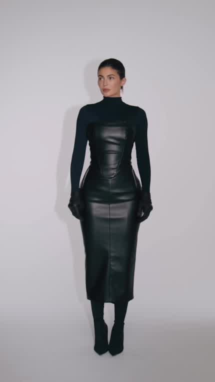 Faux Leather Long Dress from KHY on KYLIE 