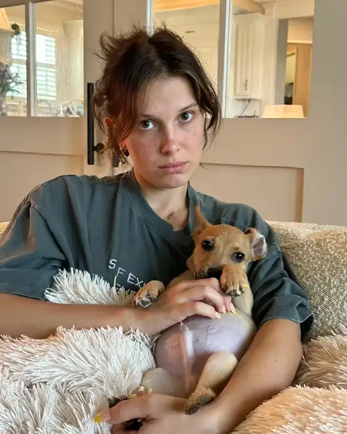 With Her Dog