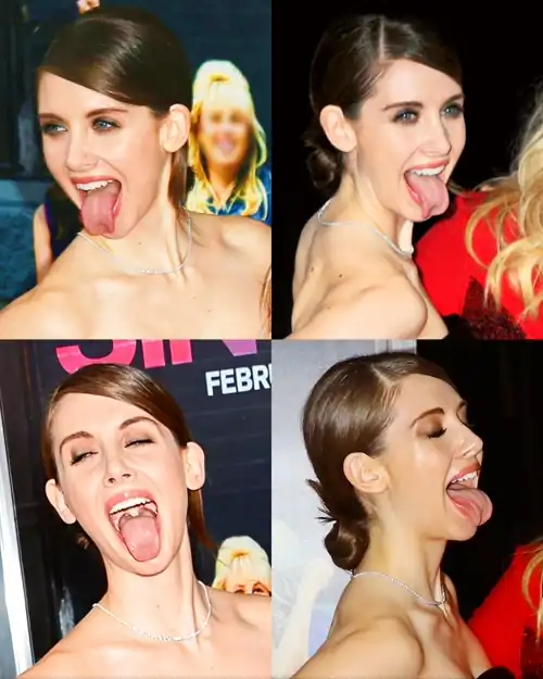 The tongue makes an appearance at the How To Be Single premiere, 2016
