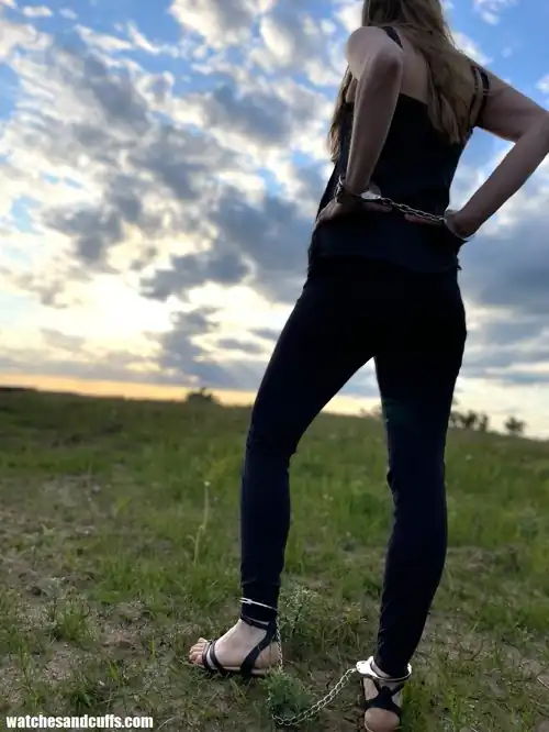 Chained up to enjoy the sunset