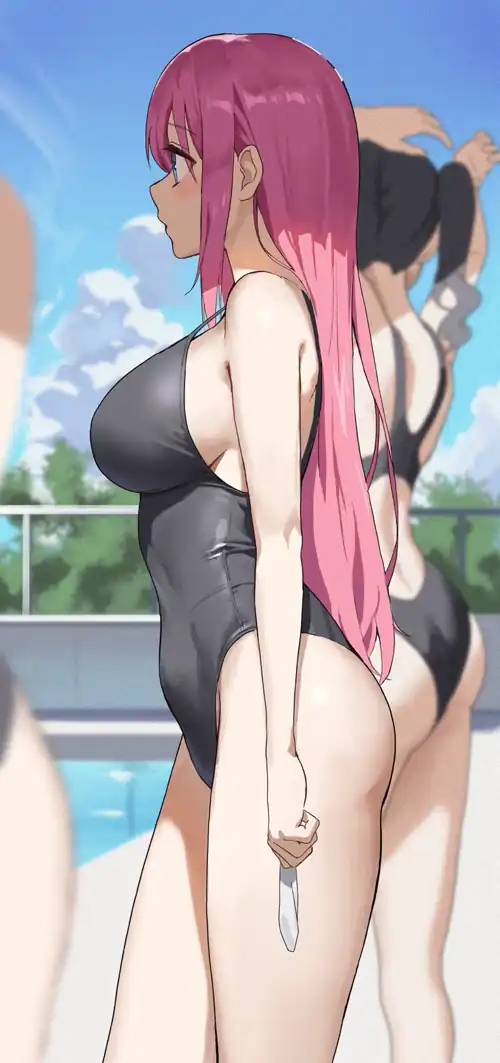 Gotou Hitori takes Swimming Lesson with her Friends [Bocchi the Rock] (Anteiru)