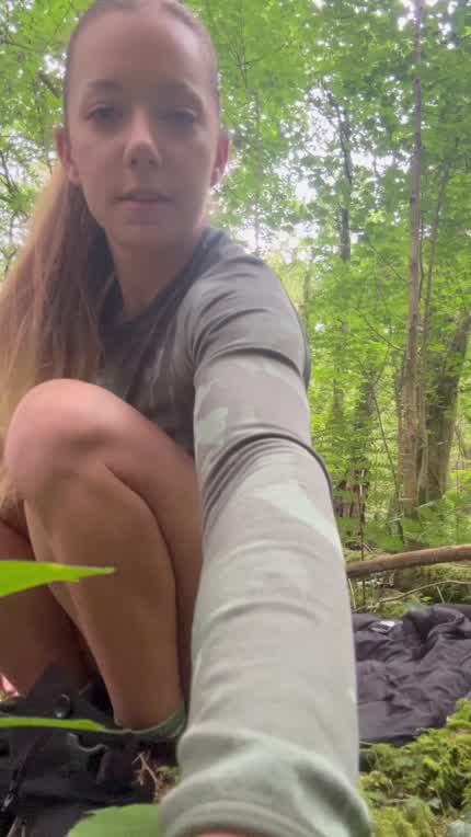 having a little play in the forest 